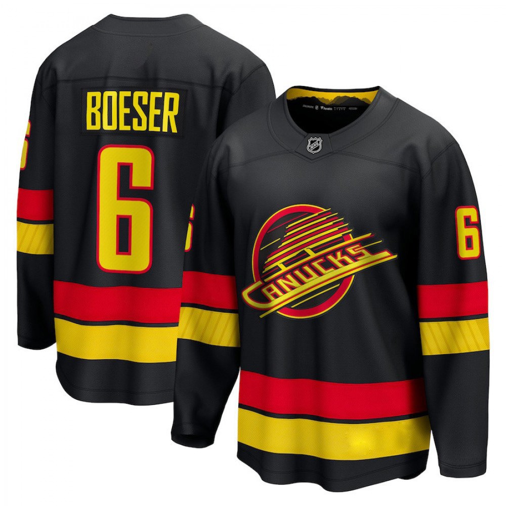 Vancouver Canucks Brock Boeser #6 Black Alternate Premium Jersey-Pro Kit Vault | Brand New 26/27 Sports Jerseys